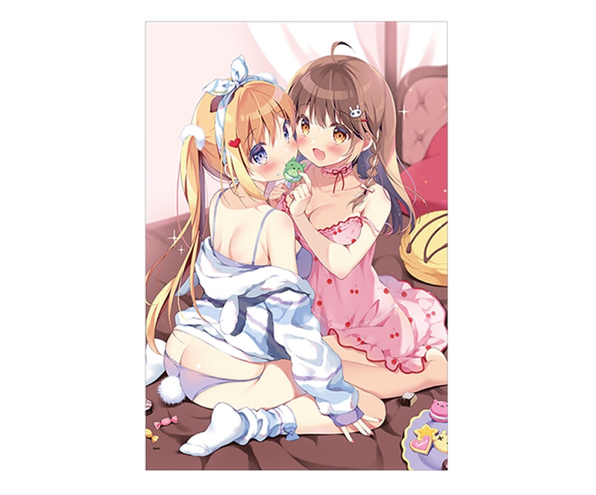 ぱんコラボカフェ　オリジナルB2タペストリー第二弾「ここあ＆晴夏」