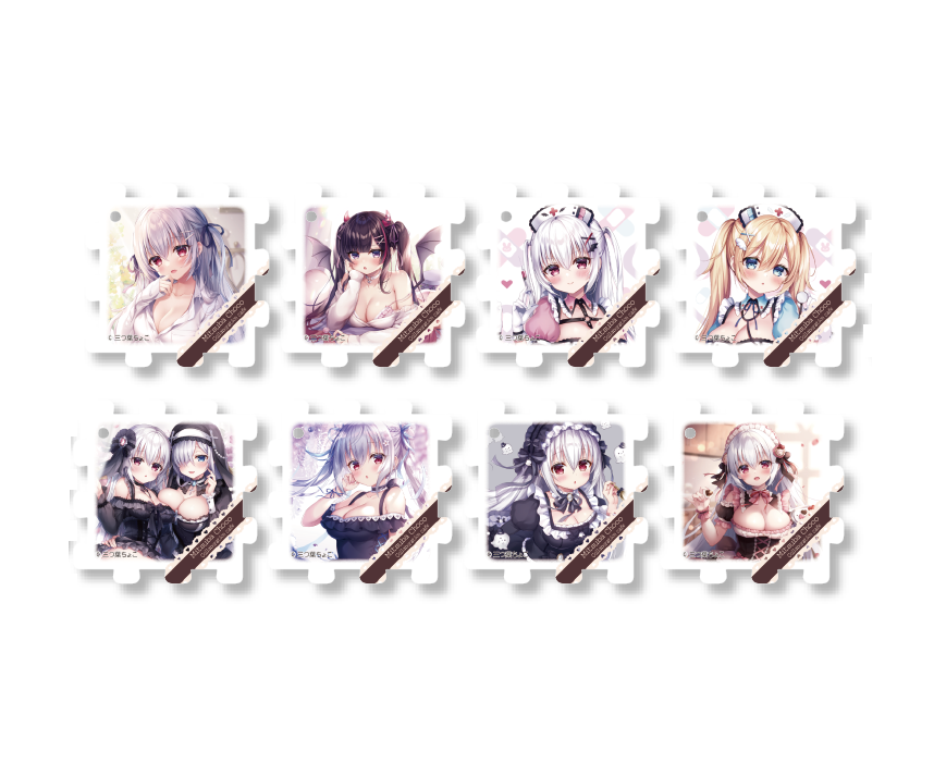三つ葉ちょこ コラボカフェ限定アクリルパズルキーホルダー　1個分（ガチャ1回分）