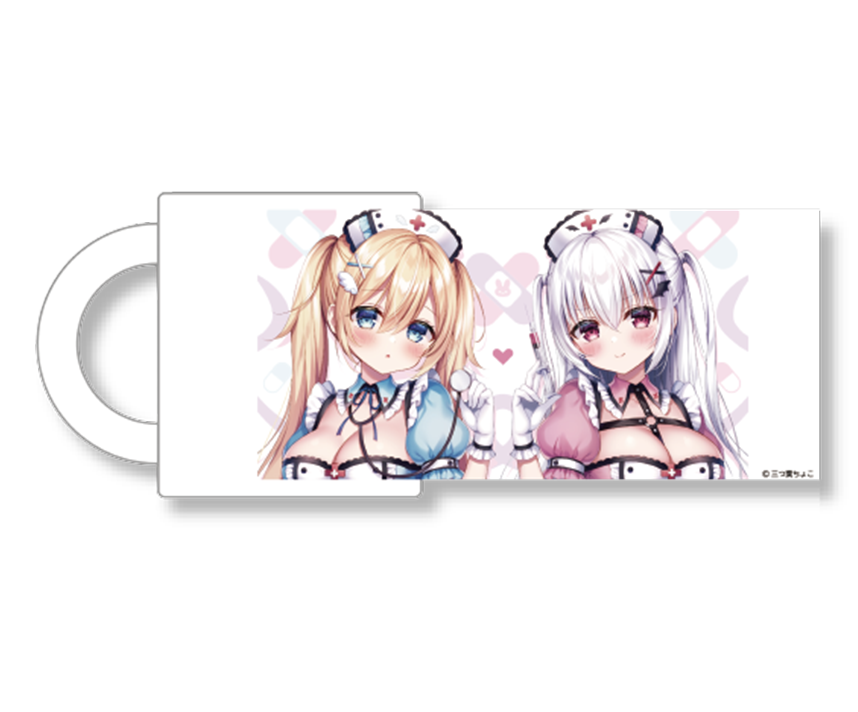三つ葉ちょこ コラボカフェ限定マグカップ　「吸血鬼ちゃん＋天使ちゃん」