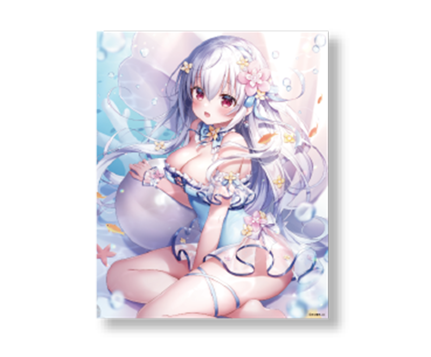 三つ葉ちょこ　コラボカフェ限定キャンバスアート　「吸血鬼ちゃん・海」