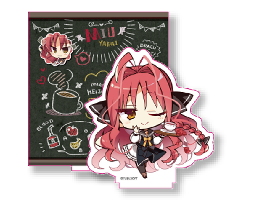 ゆず×こもカフェ限定　描き下ろしアクリルジオラマスタンド　矢来美羽