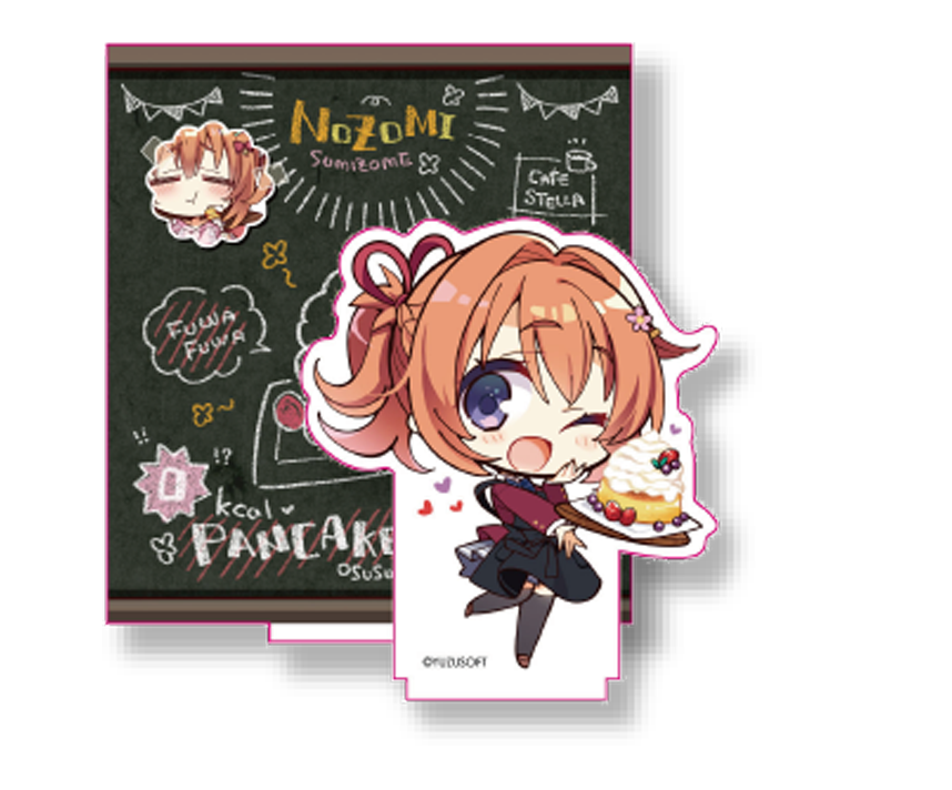 ゆず×こもカフェ限定　描き下ろしアクリルジオラマスタンド　墨染希
