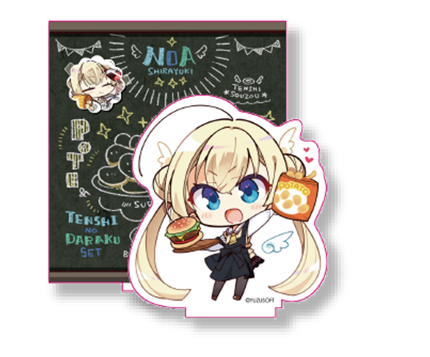 ゆず×こもカフェ限定　描き下ろしアクリルジオラマスタンド　白雪乃愛