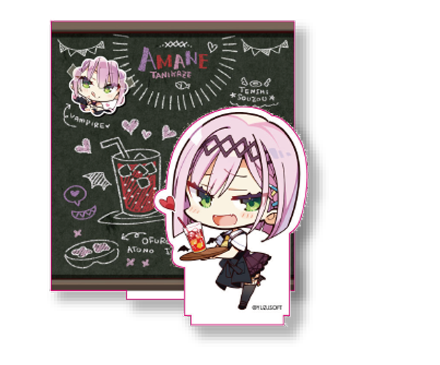 ゆず×こもカフェ限定　描き下ろしアクリルジオラマスタンド　谷風天音