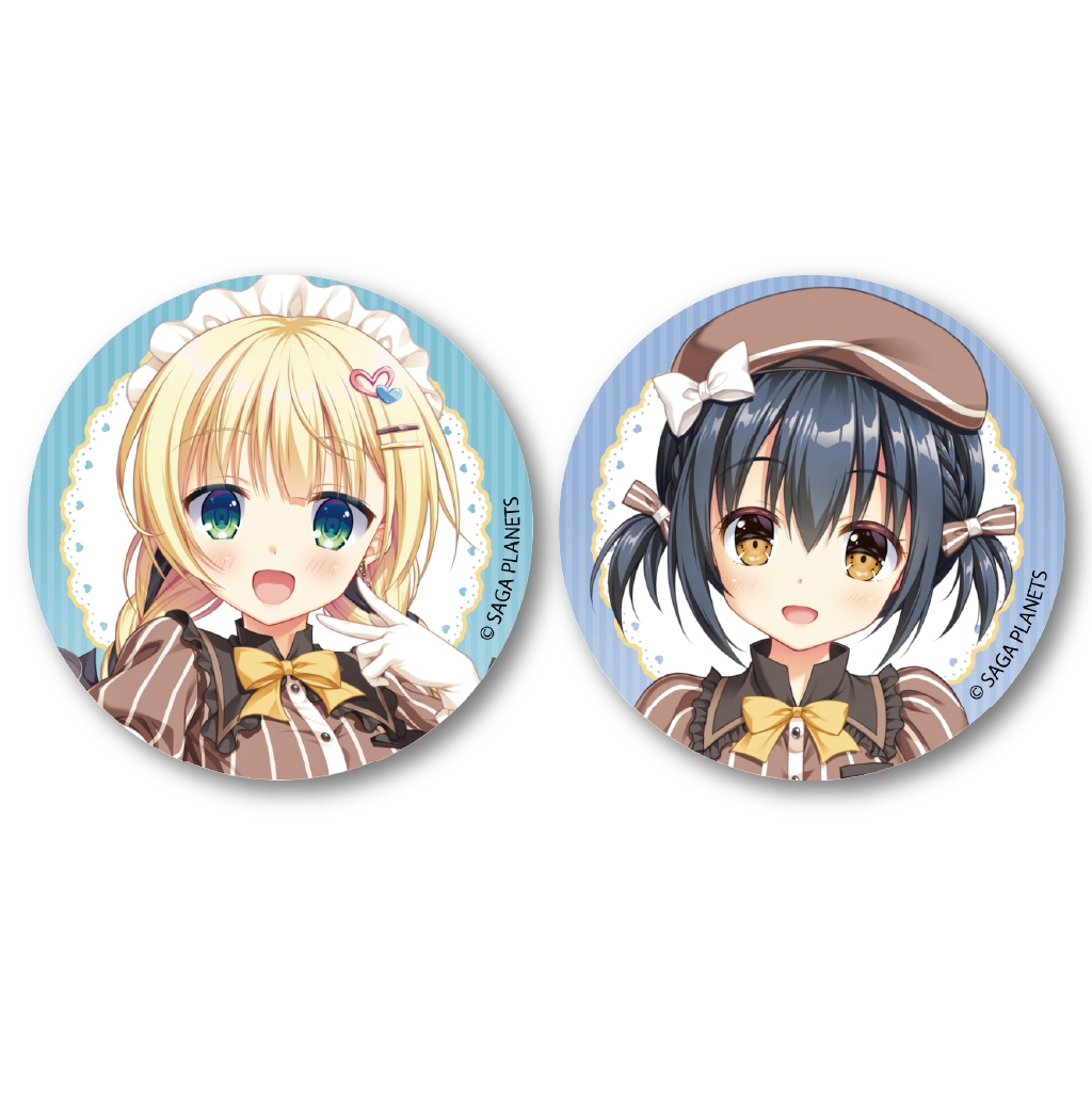 サガプラネッツコラボカフェwithアンミツ＆金恋　コラボカフェ限定　描き下ろし缶バッチセット