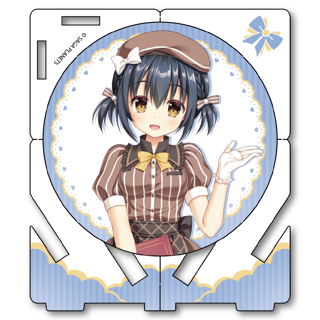 サガプラネッツコラボカフェwithアンミツ＆金恋　コラボカフェ限定　描き下ろし組み立て式アクリルコースター　弥栄