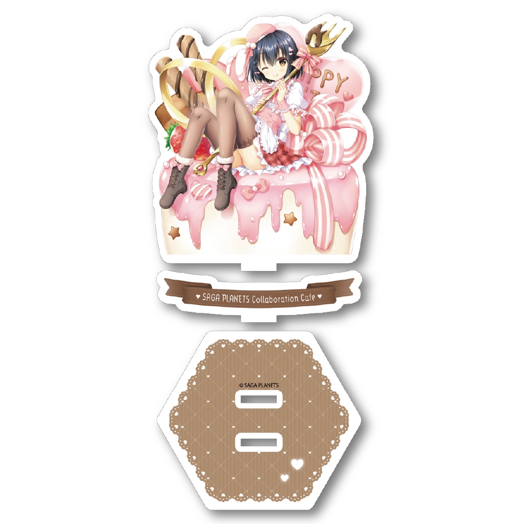 サガプラネッツコラボカフェwithアンミツ＆金恋　コラボカフェ限定AMBITIOUS MISSION　アクリルスタンド　バレンタイン弥栄