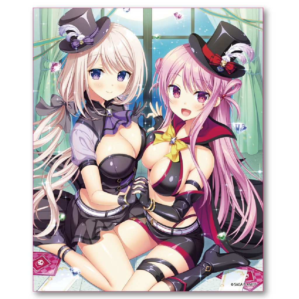 サガプラネッツコラボカフェwithアンミツ＆金恋　コラボカフェ限定AMBITIOUS MISSION　キャンバスアート　かぐや＆あてな