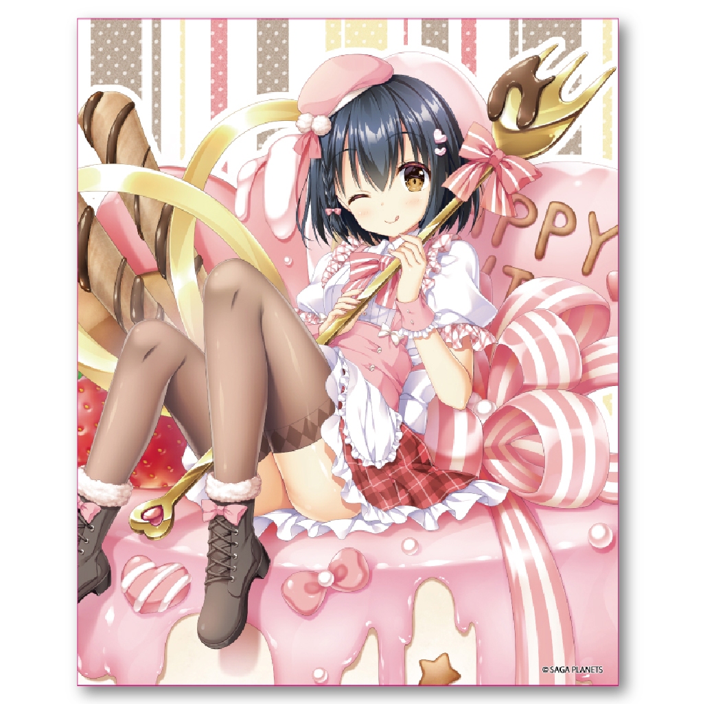 サガプラネッツコラボカフェwithアンミツ＆金恋　コラボカフェ限定AMBITIOUS MISSION　キャンバスアート　バレンタイン弥栄