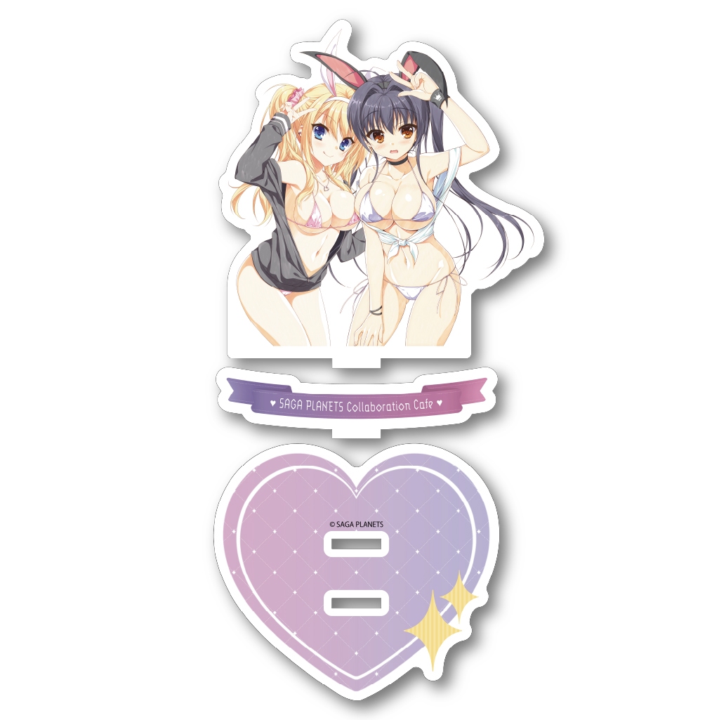 サガプラネッツコラボカフェwithアンミツ＆金恋　コラボカフェ限定金色ラブリッチェGOLDENTIME　アクリルスタンド　玲奈＆絢華