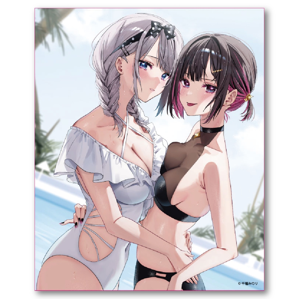 志乃と恋の放課後喫茶　コラボカフェ限定　キャンバスアート：早乙女志乃＆白雪恋（水着ver）
